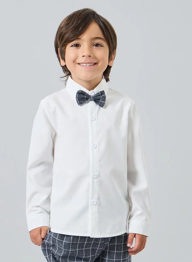 ستايلي طقم قميص وبنطال مع فيونكة